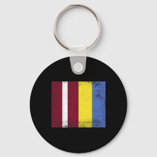 Lettland Ukraine-Flagge Design Stolz Lettisch Ukra Schlüsselanhänger