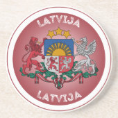 Lettland Wappen Kreisform Getränkeuntersetzer (Vorne)