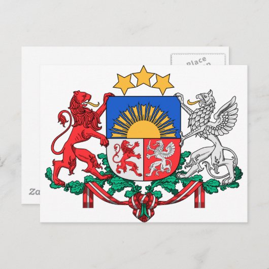 Lettland-Wappen Postkarte (Vorne/Hinten)