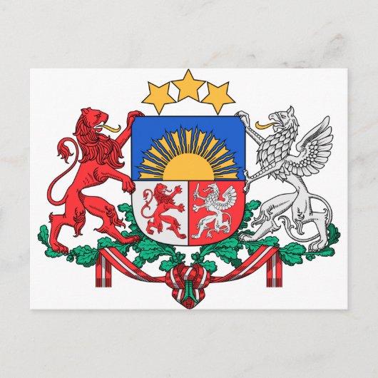 Lettland-Wappen Postkarte (Vorderseite)