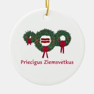 Lettland-Weihnachten 2 Keramikornament