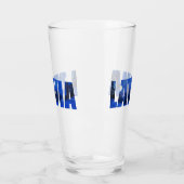 Lettland Winterabendtext mit Reflektion Glas (Links)