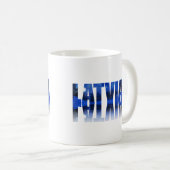 Lettland Winterabendtext mit Reflektion Kaffeetasse (VorderseiteRechts)