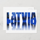 Lettland Winterabendtext mit Reflektion Postkarte (Vorne/Hinten)
