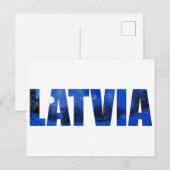 Lettland Winterabendtext mit Reflektion Postkarte (Vorne/Hinten)