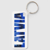 Lettland Winterabendtext mit Reflektion Schlüsselanhänger (Rückseite)