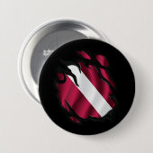 Lettland zerrissene Flagge Button (Vorne & Hinten)