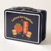 Lettuce Be Together”-Lunchbox – Süß & Eigenwillig Metall Brotdose (Vorderseite)