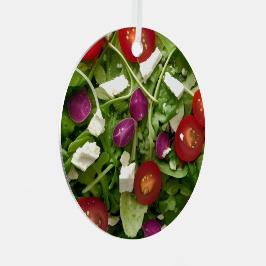 Lettuce Celebrate | Funny Salad Christmas Puff Ornament Aus Metall (Vorderseite Rechts)