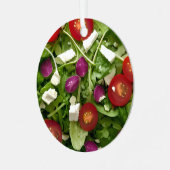 Lettuce Celebrate | Funny Salad Christmas Puff Ornament Aus Metall (Vorderseite links)