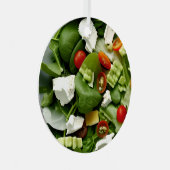 Lettuce Celebrate | Funny Salad Christmas Puff Ornament Aus Metall (Vorderseite Rechts)