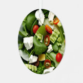 Lettuce Celebrate | Funny Salad Christmas Puff Ornament Aus Metall (Vorderseite links)