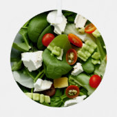 Lettuce Celebrate | Funny Salad Christmas Puff Ornament Aus Metall (Vorderseite)