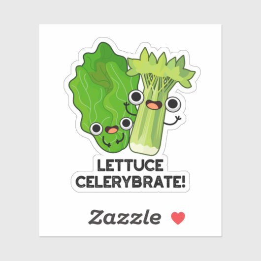 Lettuce Celerybrate Funny Veggie Pub Aufkleber (Blatt)