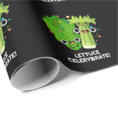 Lettuce Celerybrate Funny Veggie Pun Dark BG Geschenkpapier (Rolleneckpunkt)
