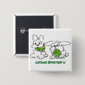 Lettuce Entertain U Cartoon Rabbits Button (Vorne & Hinten)