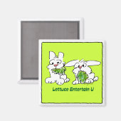 Lettuce Entertain U Cartoon Rabbits Magnet (Vorderseite/Rückseite)