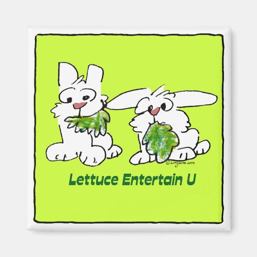 Lettuce Entertain U Cartoon Rabbits Magnet (Vorne)