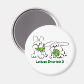 Lettuce Entertain U Cartoon Rabbits Magnet (Vorderseite/Rückseite)