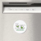 Lettuce Entertain U Cartoon Rabbits Magnet (In Situ (Geschirrspüler))