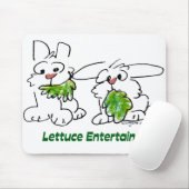 Lettuce Entertain U Cartoon Rabbits Mousepad (Mit Mouse)