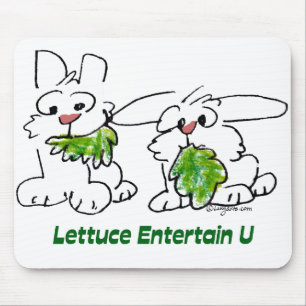 Lettuce Entertain U Cartoon Rabbits Mousepad