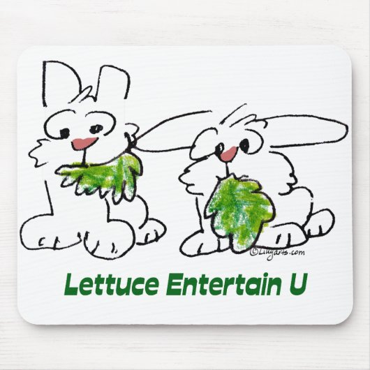 Lettuce Entertain U Cartoon Rabbits Mousepad (Vorne)