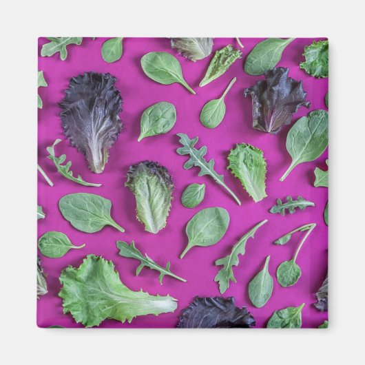 Lettuce-Grüntöne auf Lila Magnet (Vorne)