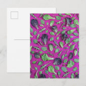 Lettuce-Grüntöne auf Lila Postkarte (Vorne/Hinten)