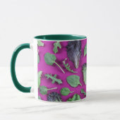 Lettuce-Grüntöne auf Lila Tasse (Links)