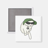 Lettuce hat cat meme magnet (Vorderseite/Rückseite)