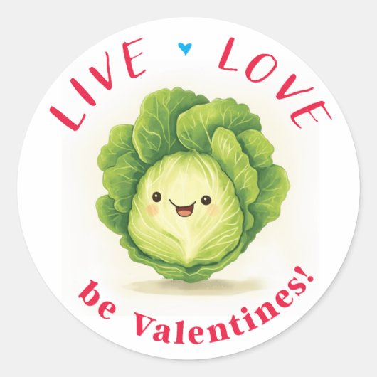 Lettuce ist Valentinin Runder Aufkleber (Vorderseite)
