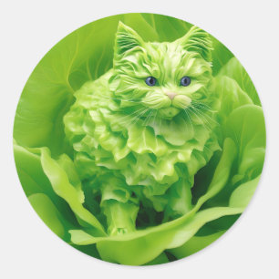 Lettuce meow runder aufkleber