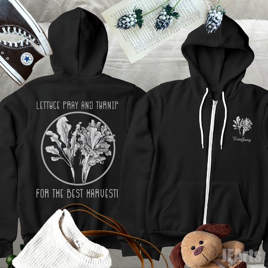 Lettuce Pray and Turnip Pflanze Gewitter Garten Hoodie