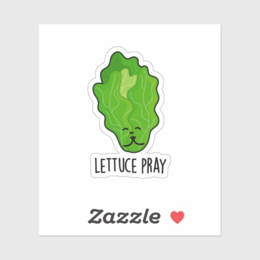 Lettuce Pray Funny Veggie Pun Aufkleber (Blatt)