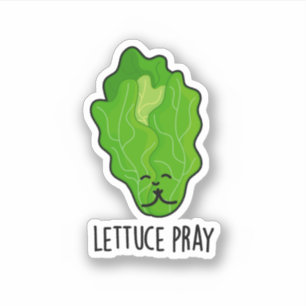 Lettuce Pray Funny Veggie Pun Aufkleber