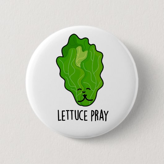 Lettuce Pray Funny Veggie Pun Button (Vorderseite)