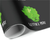 Lettuce Pray Funny Veggie Pun Dark BG Geschenkpapier (Rolleneckpunkt)