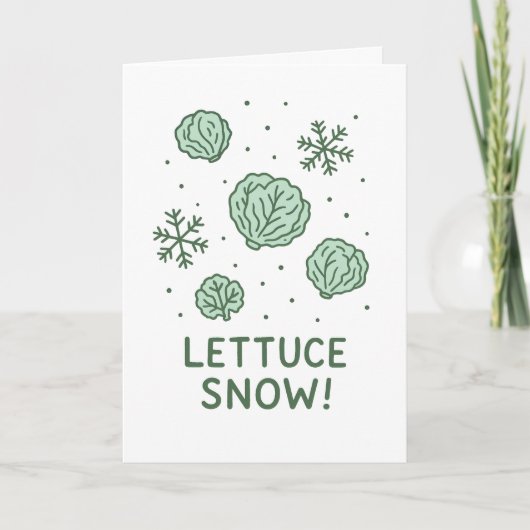 Lettuce Snow - Funny Christmas Card Feiertagskarte (Vorderseite)