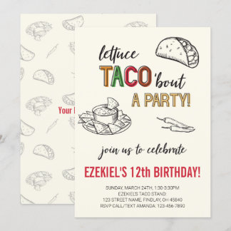 Lettuce Taco "über ein Party Geburtstag Einladung