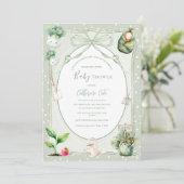 Lettuce Welcome Our Little Sprout Baby  Einladung (Stehend Vorderseite)