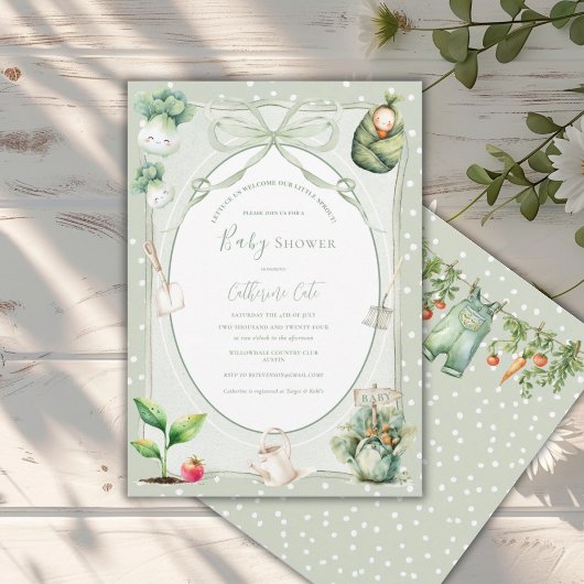 Lettuce Welcome Our Little Sprout Baby  Einladung