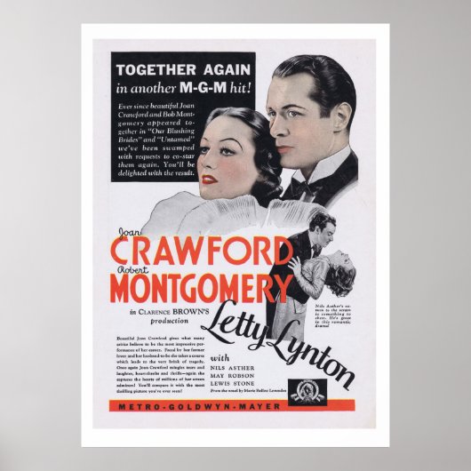 Letty Lynton Joan Crawford Film Poster (Vorne)