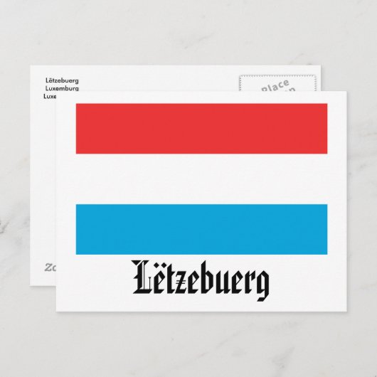 Lëtzebuerg Flag Postkarte (Vorne/Hinten)