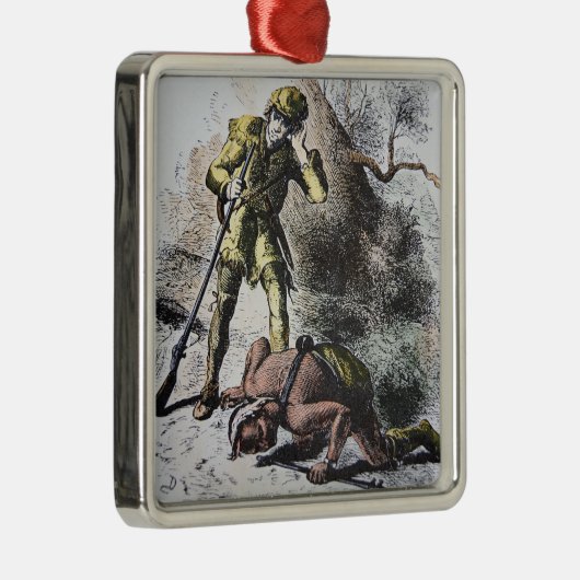 "Letzt von den Mohikanern" durch James Fenimore Silbernes Ornament (Rechts)