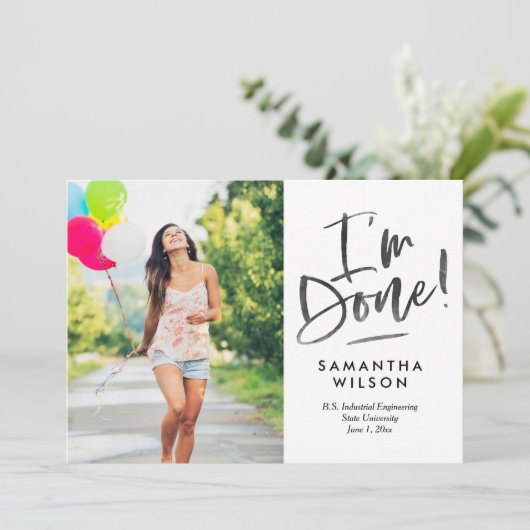 Letzte Abschluss Ankündigung Einladung (Stehend Vorderseite)