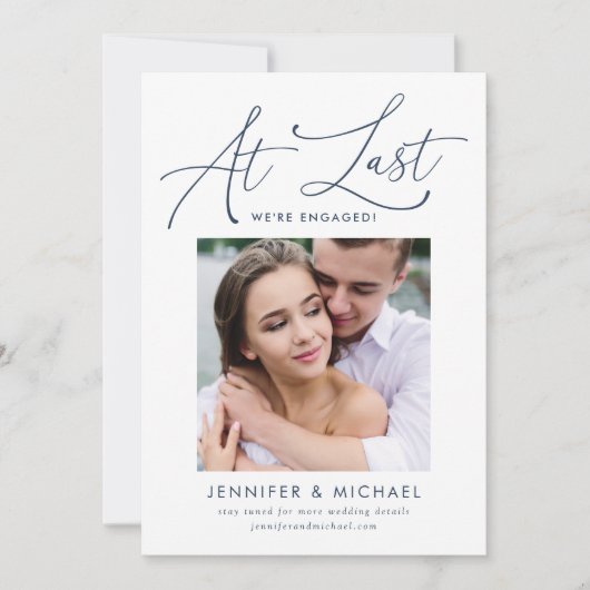 Letzte Ankündigung der Verlobung von Navy-Script-F (Vorderseite)