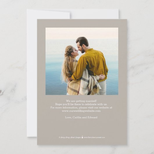 Letzte bearbeitbare Farbkarte Save the Date Dankeskarte (Rückseite)