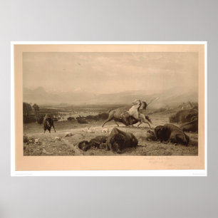 Letzte der Buffalo Bierstadt (0137A) - restauriert Poster