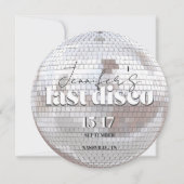 Letzte Disco 70er Bachelorette Wochenende Einladung (Vorderseite)